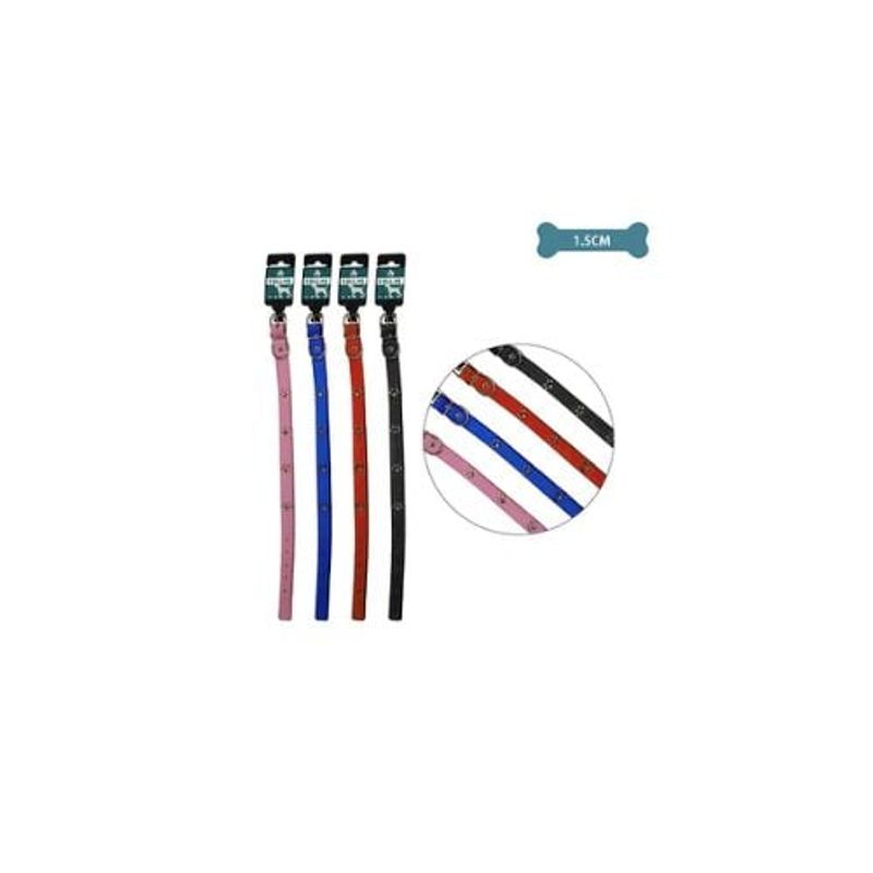 GENERICO - Collar PU Con Tachuelas De Huella Color Aleatorio 15cm12pcs