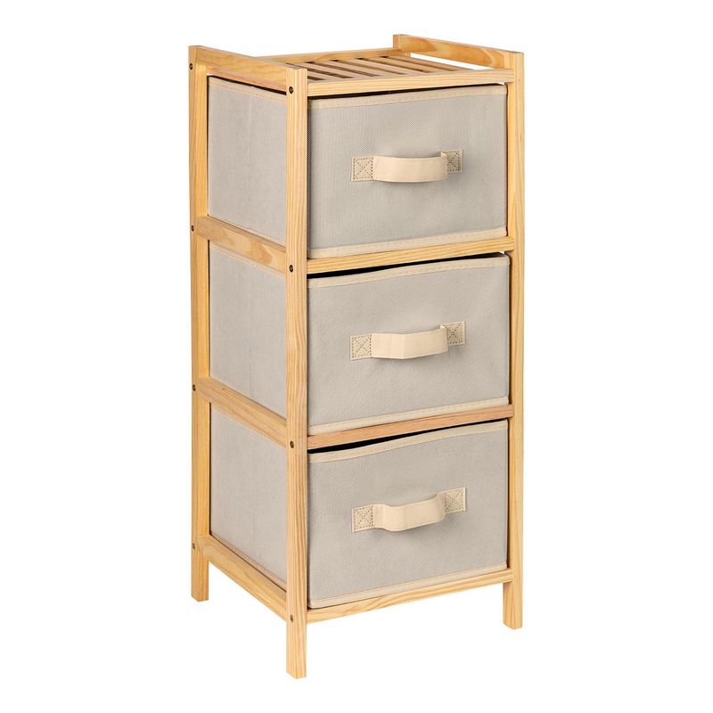 CASATUA - Cajonera Comoda Bambu Banhaus Organizador Multiuso 3 Cajones