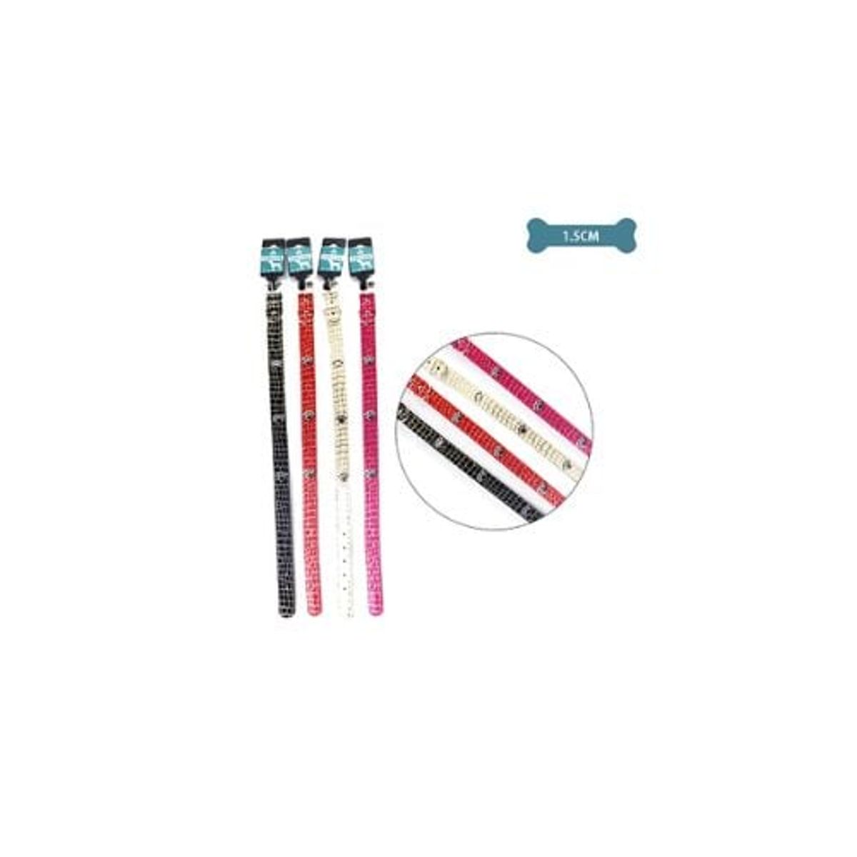 GENERICO - Collar PU Con Tachuelas De Huella Color Aleatorio 15cm12pcs