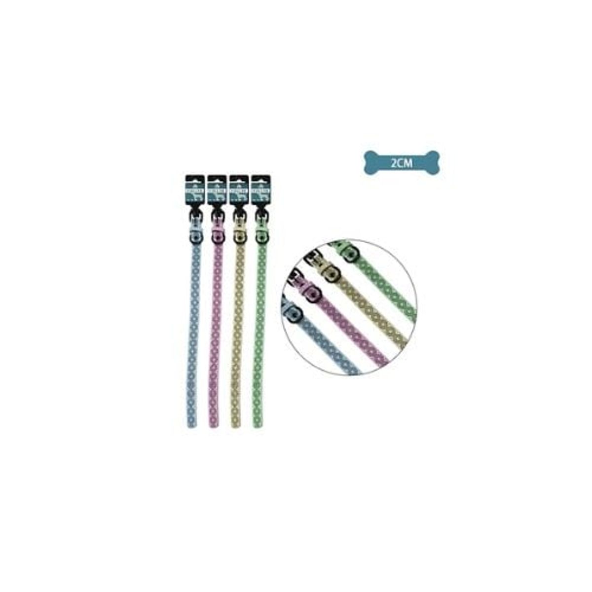 GENERICO - Collar PU Para Mascota Color Aleatorio 2cm 12pcs