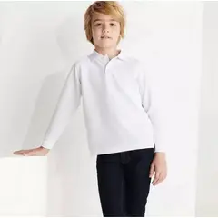 JAYSON - Pique Manga Larga Niño Polera Juvenil Escolar