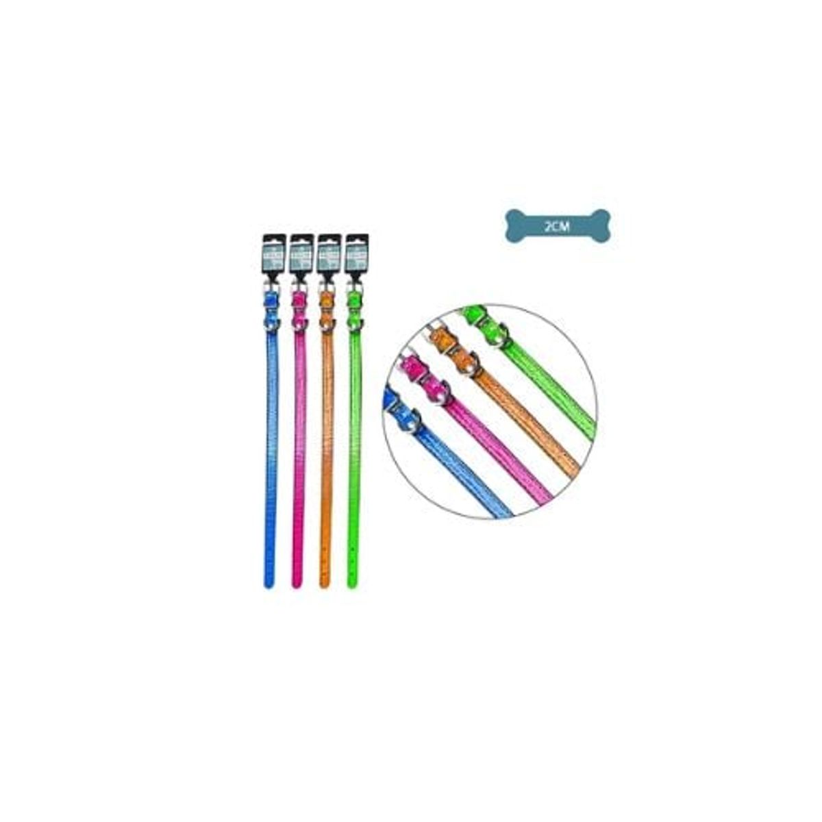 GENERICO - Collar PU Para Mascota Color Aleatorio 20cm 12pcs