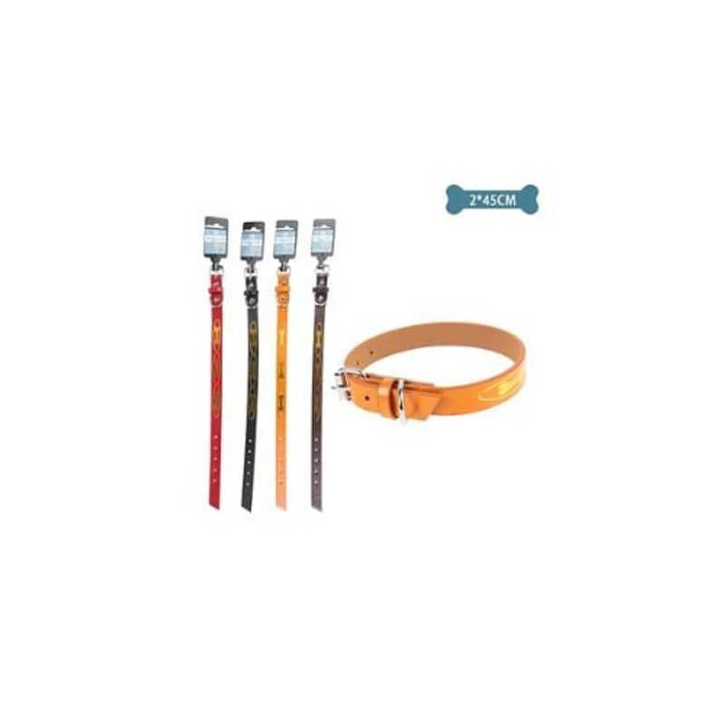 GENERICO - Collar PU Con Diseño Huella y Hueso Color 2x45cm 12pcs