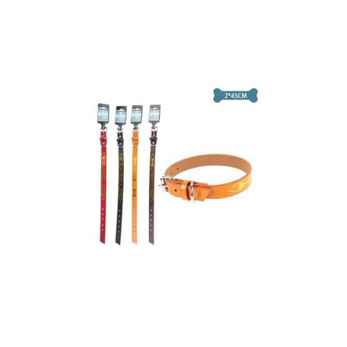 GENERICO - Collar PU Con Diseño Hueso Color Aleatorio 20cmx45cm 12pcs