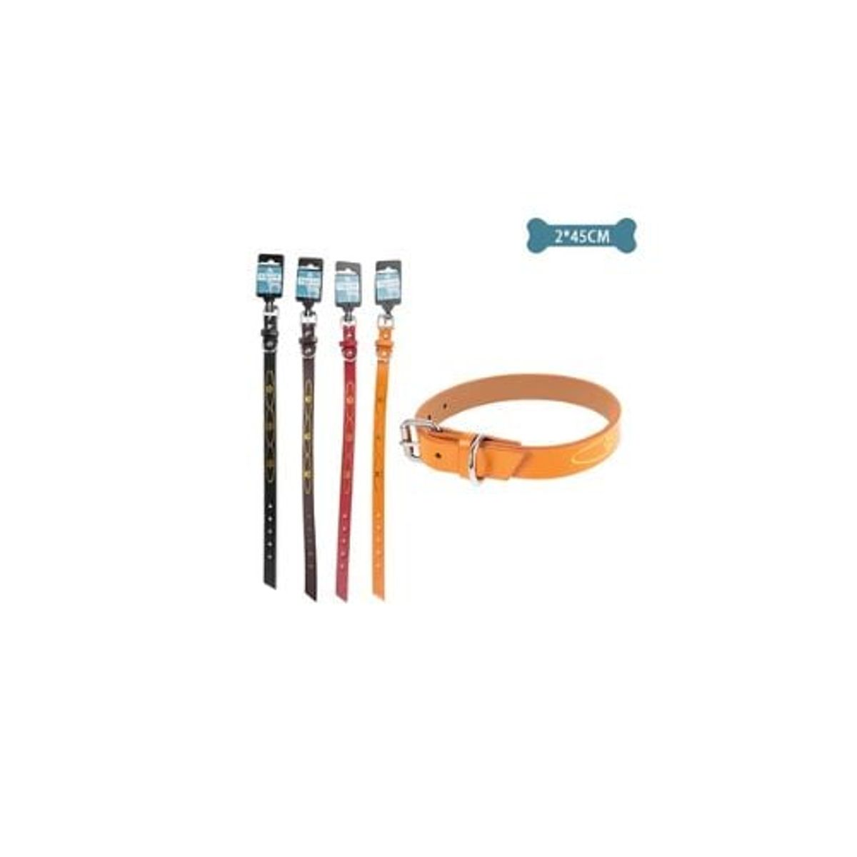 GENERICO - Collar PU Con Diseño Huella De Perro Color 2x45cm 12pcs