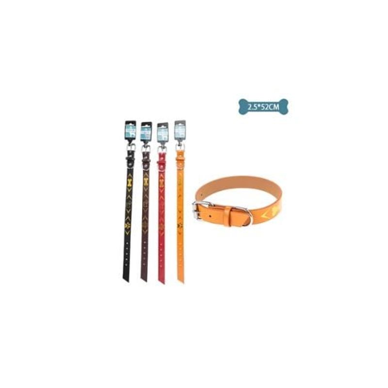 GENERICO - Collar PU Con Diseño Huella y Hueso Color 25x52cm 12pcs