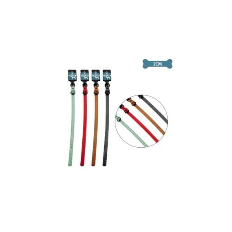 GENERICO - Collar PU Para Mascota Color Aleatorio 2cm 12pcs