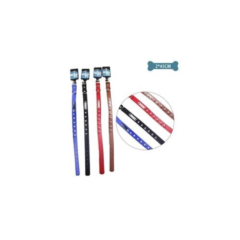 GENERICO - Collar PU Con Tachuelas Color Aleatorio 2x45cm 12pcs