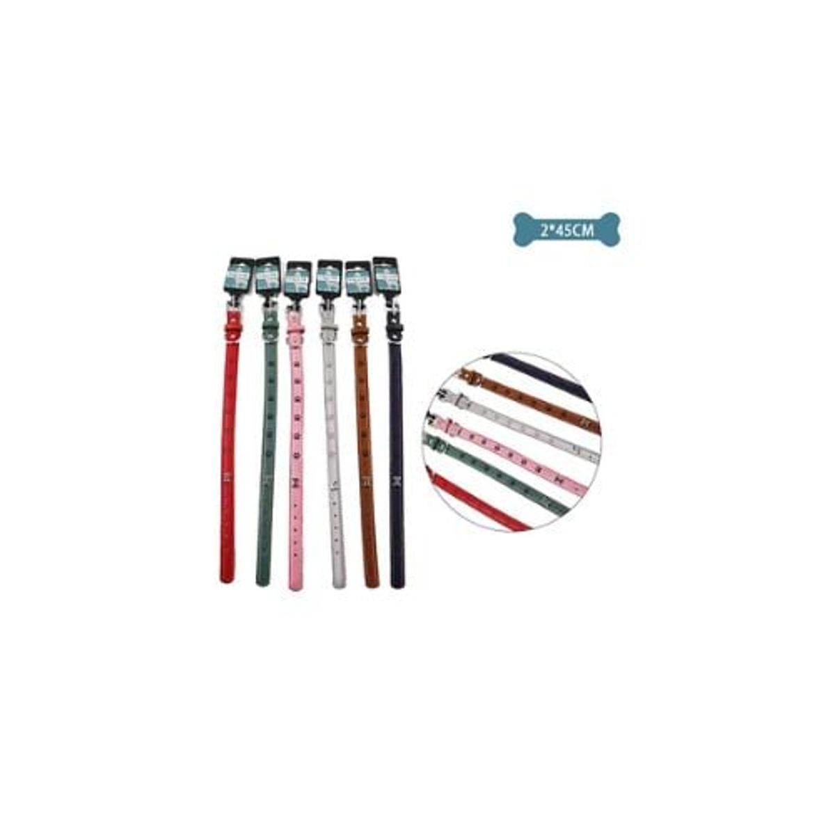 GENERICO - Collar PU Con Diseño Huella De Perro Color 2x45cm 12pcs