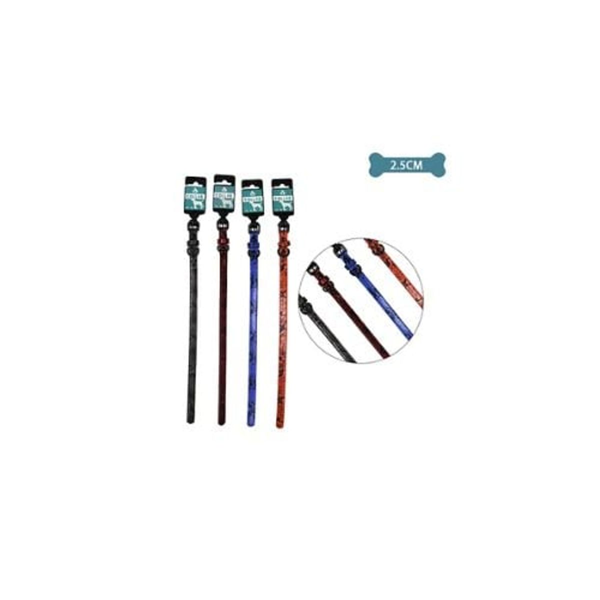 GENERICO - Collar PU Para Mascota Color Aleatorio 25cm 12pcs