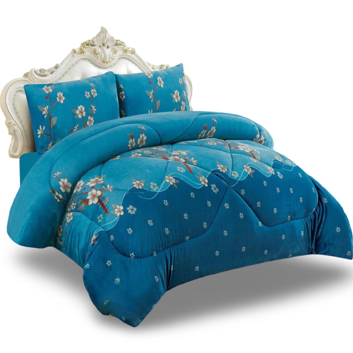 GENERICO - COBERTOR CHIPORRO AZUL  2 PLAZAS +2 FUNDAS DE ALMOHADA