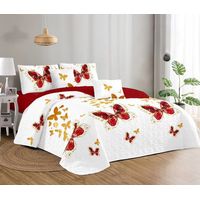 Quilt de Verano 2 plazas Color Blanco con Mariposas TFCC514