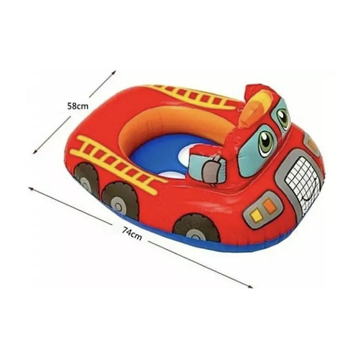 GENERICO - Flotador Bote Inflable Auto De Bomberos Para Niños