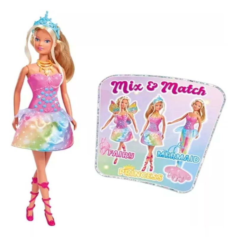 GENERICO - Muñeca Steffi Love, Dream Set 3 En 1 Hada, Sirena Y Princesa