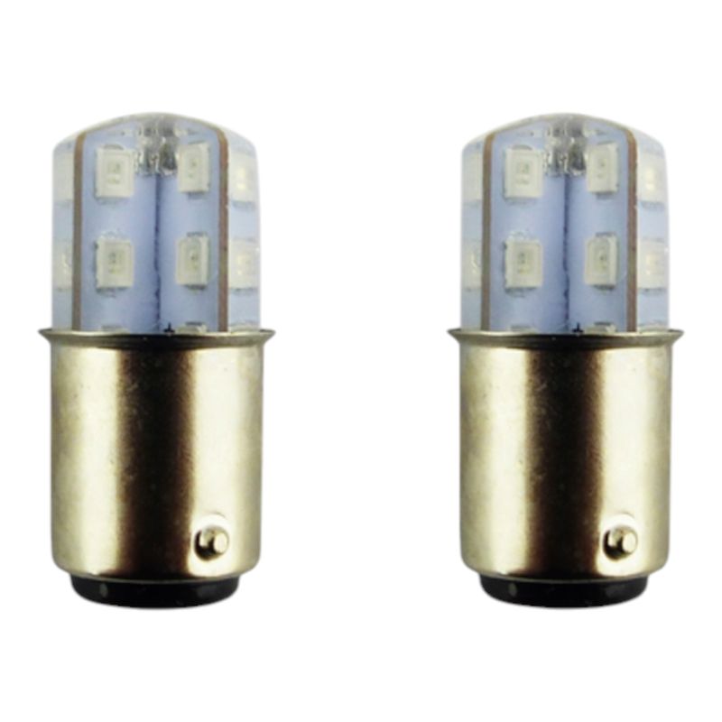 DEZZER - 2x Ampolletas De 24 LED Strobo Color Blanco Doble Contacto