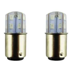 DEZZER - 2x Ampolletas De 24 LED Strobo Color Blanco Doble Contacto