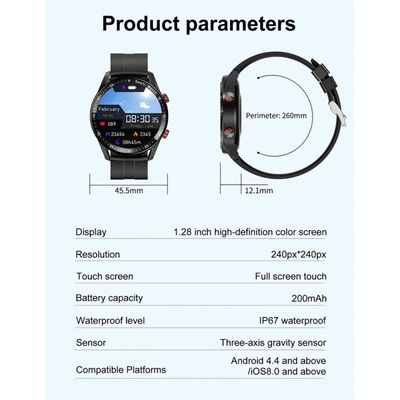 Imagen 2 del producto Smartwatch deportivo Hw20 correa de Acero negro