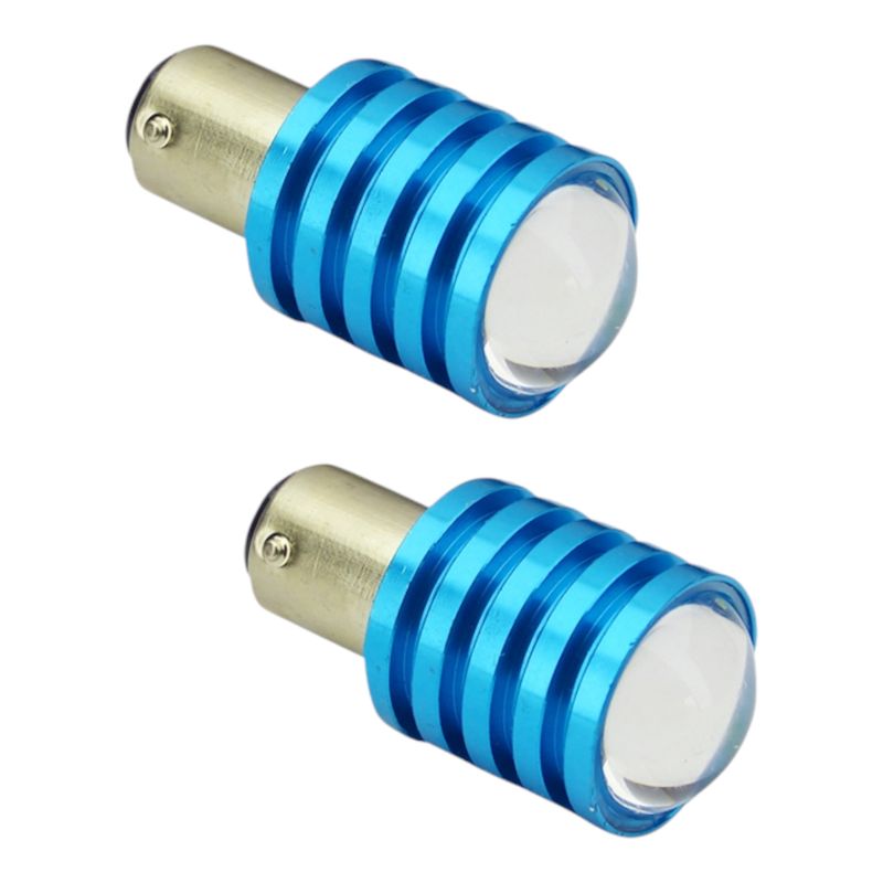 DEZZER - set 2 Ampolleta LED P21 Con Lupa 2 Contactos Luz Blanca,