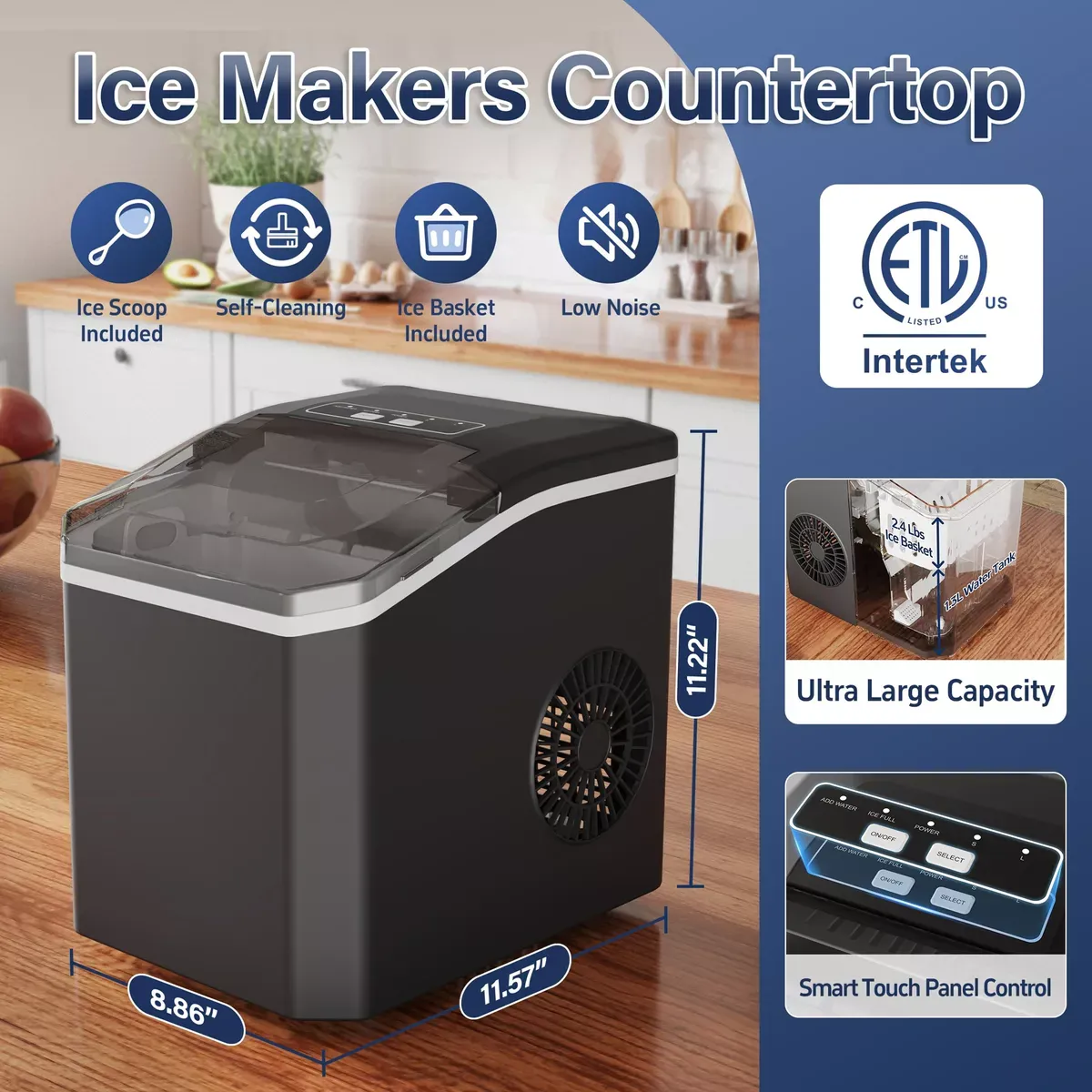 BLUEDREAMER - Máquina De Hielo Portátil Autolimpiante 15kg24h