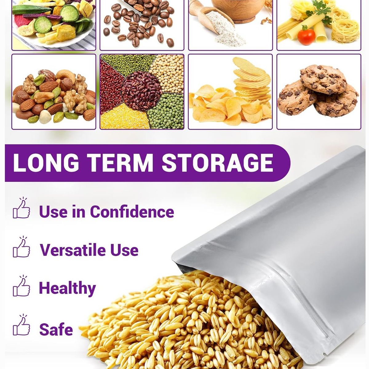 KUANGYE - 150 Bolsas Doypack Aluminio 11x16x3 Cm Cierre Hermético