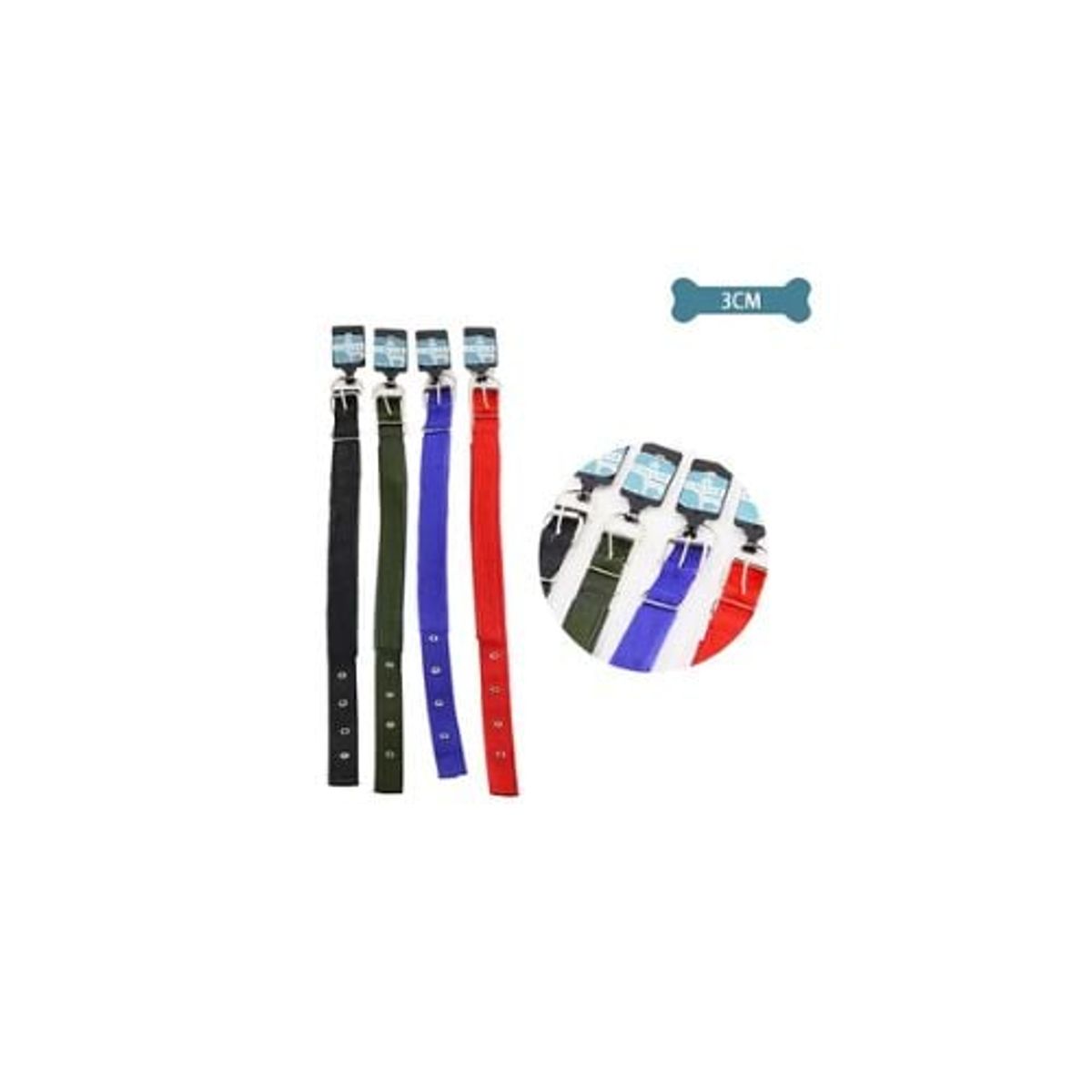 GENERICO - Collar Para Mascota Color Aleatorio 3cm 12pcs