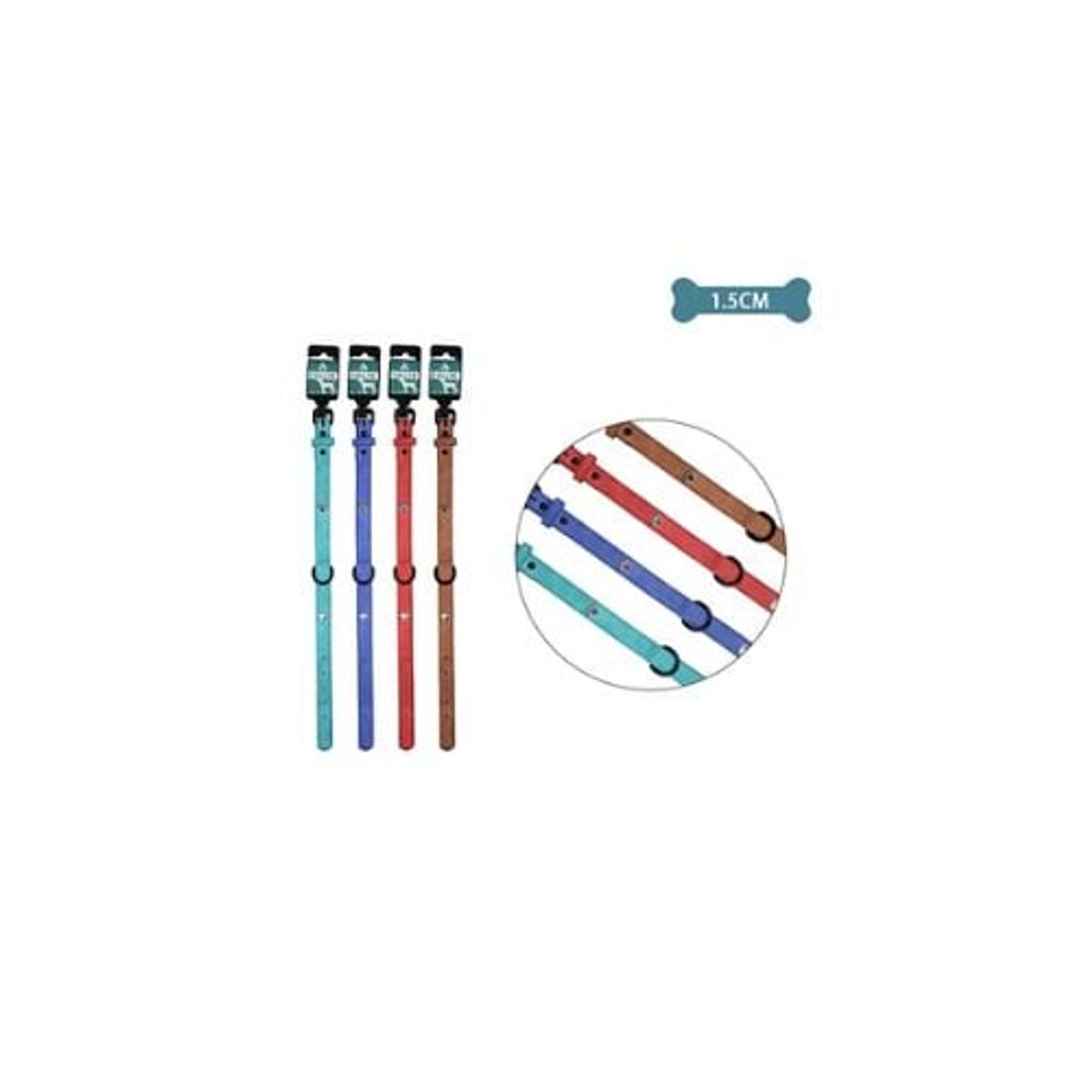 GENERICO - Collar PU Con Tachuelas Huella Color Aleatorio 15cm 12pcs