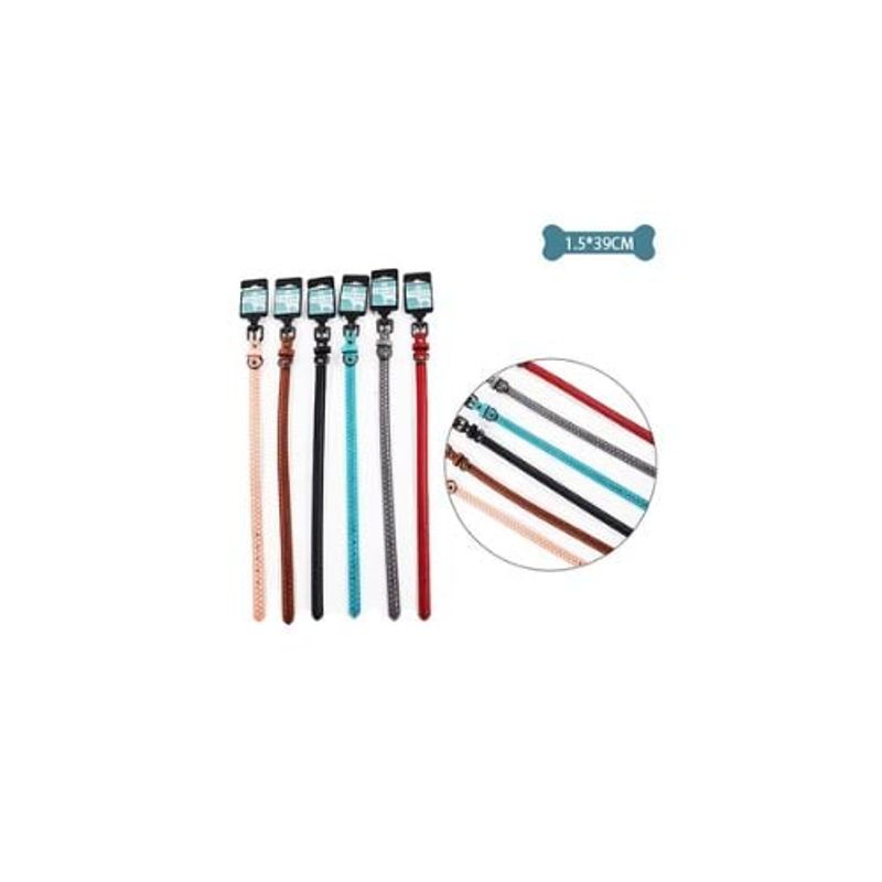 GENERICO - Collar PU Para Mascota Color Aleatorio 15x39cm 12pcs