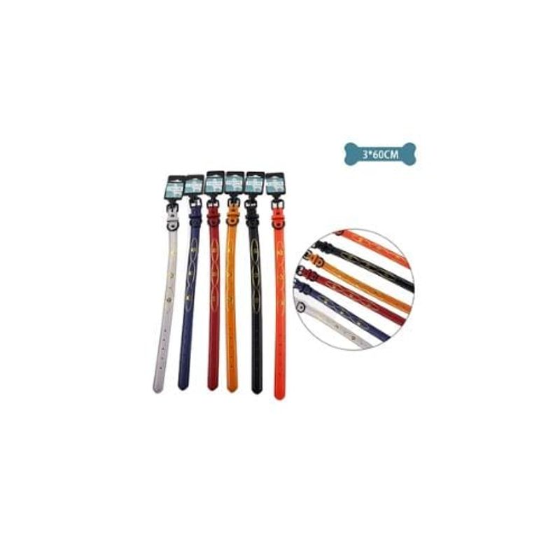GENERICO - Collar PU Con Diseño Huella De Perro Aleatorio 3x60cm 12pcs