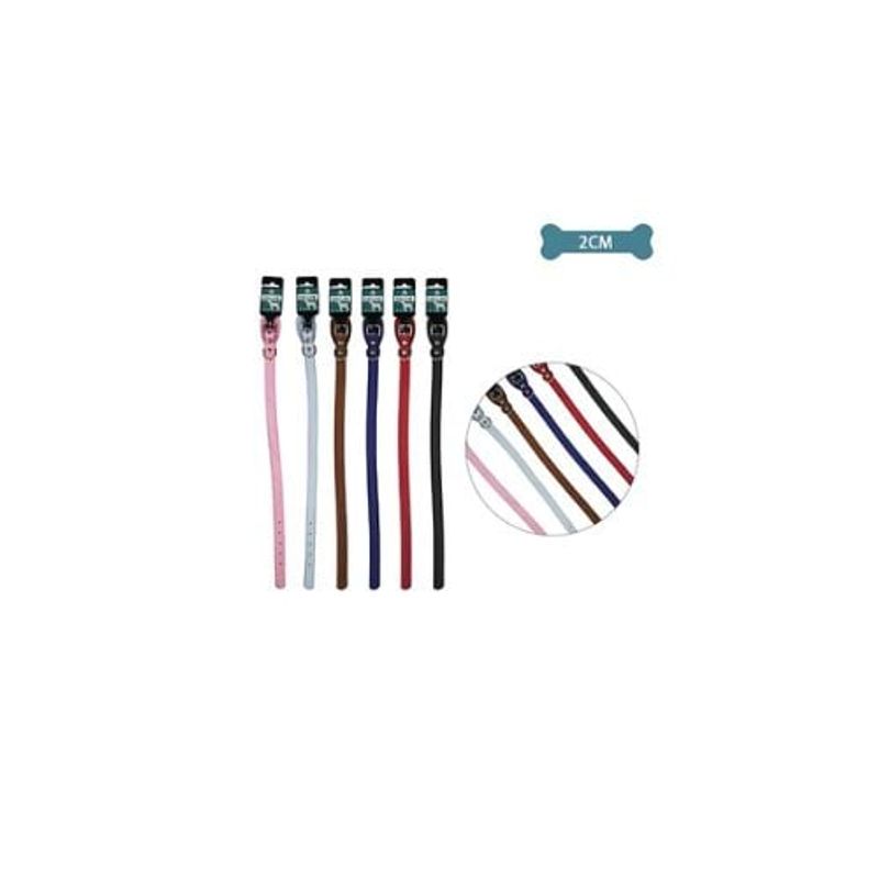 GENERICO - Collar PU Para Mascota Color Aleatorio 2cm 12pcs