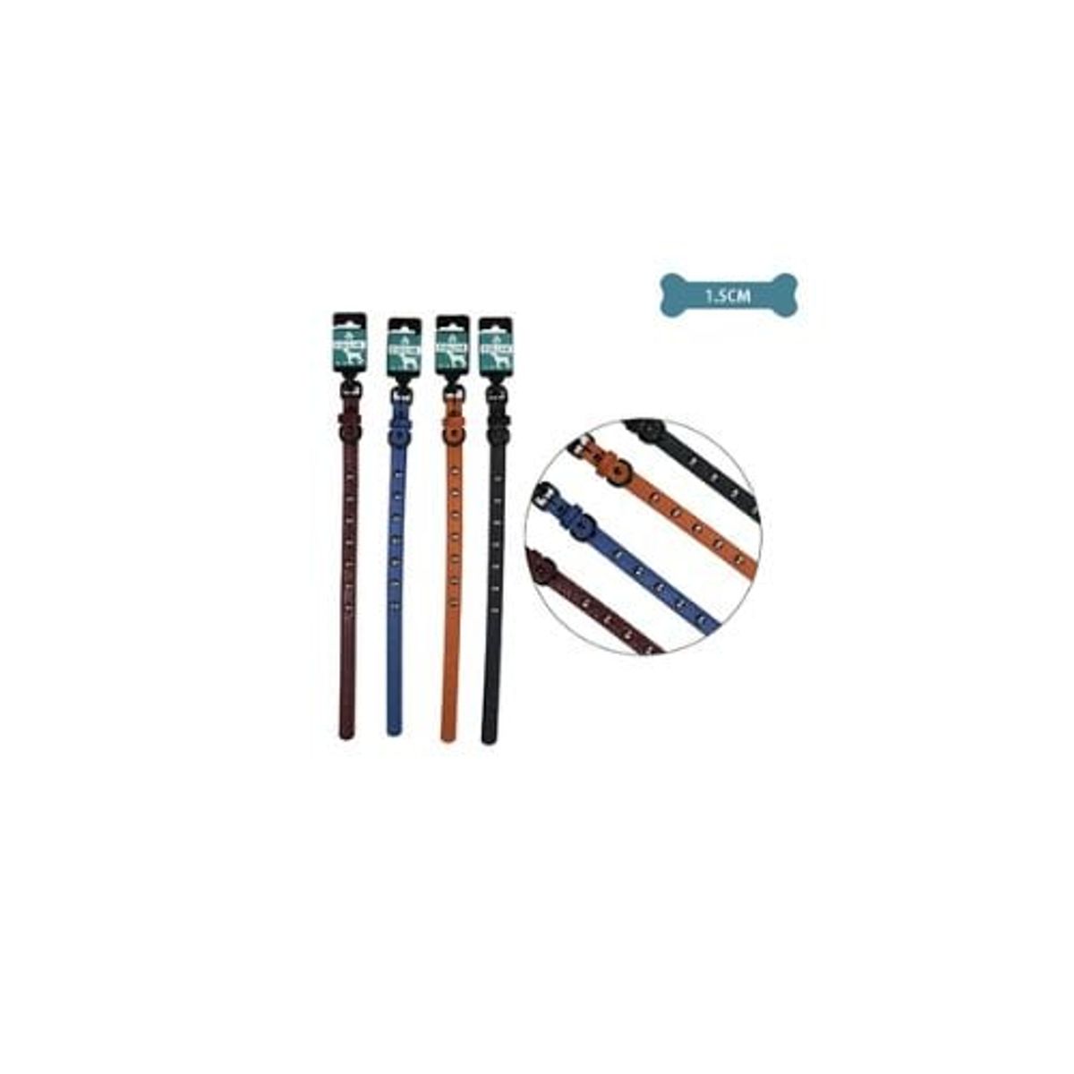 GENERICO - Collar PU Con Tachuelas Color Aleatorio 15cm 12pcs