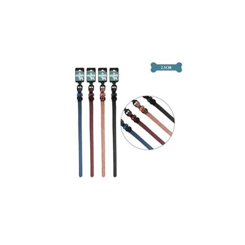 GENERICO - Collar PU Para Mascota Color Aleatorio 25cm 12pcs