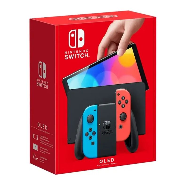 NINTENDO - Consola OLED de Nintendo Switch azul neón y rojo neón