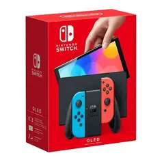 NINTENDO - Consola OLED de Switch azul neón y rojo neón