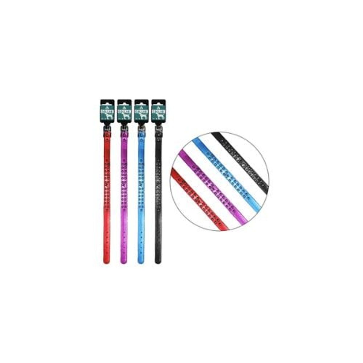 GENERICO - Collar PU Con Tachuelas 25x52cm 12pcs Color Aleatorio