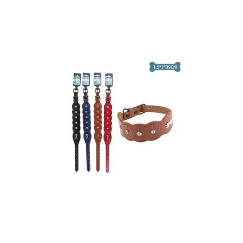 GENERICO - Collar PU Con Diamantes Color Aleatorio 15x3x39cm 12pcs