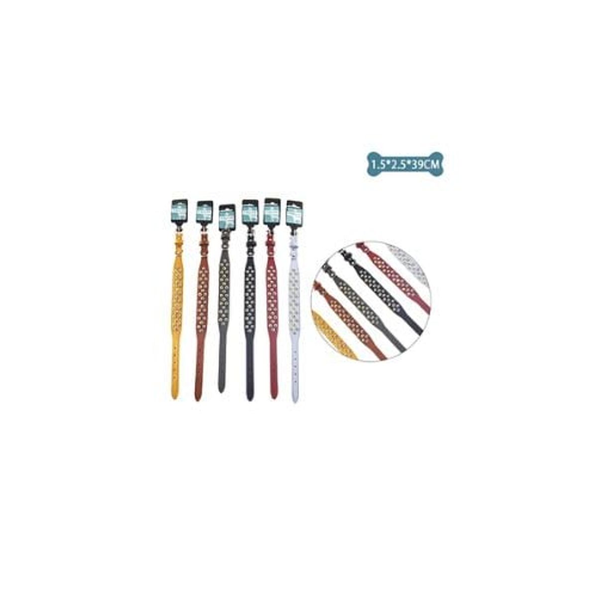 GENERICO - Collar PU Con Tachuelas Color Aleatorio 15x25x39cm 12pcs