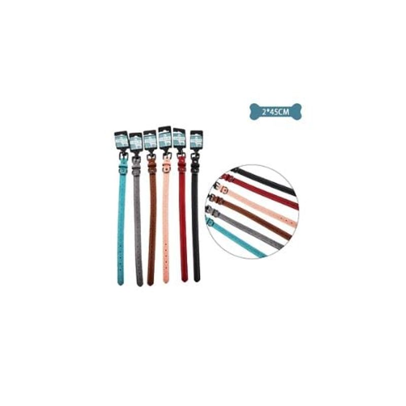 GENERICO - Collar PU Con Diseño Hueso Color Aleatorio 2x45cm 12pcs