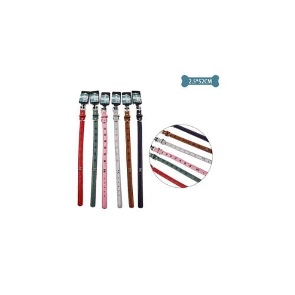 GENERICO - Collar PU Con Diseño Huella De Perro 25x52cm 12pcs