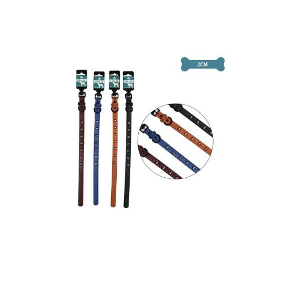 GENERICO - Collar PU Con Tachuelas Color Aleatorio 2cm 12pcs