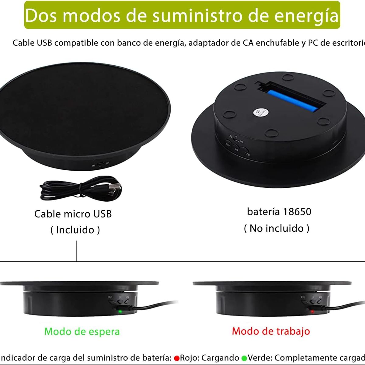 KUANGYE - Base Giratoria De Fotografía O Exhibición 3 Velocidades 20cm