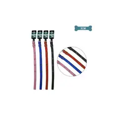 GENERICO - Collar PU Con Tachuelas De Huella Color Aleatorio 3cm 12pcs