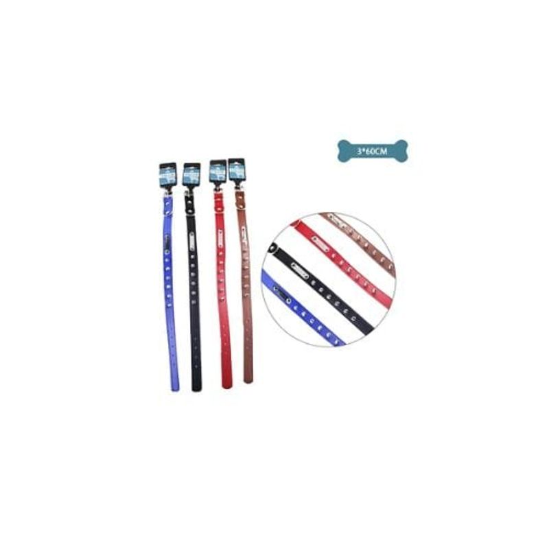 GENERICO - Collar PU Con Tachuelas Color Aleatorio 3x60cm 12pcs