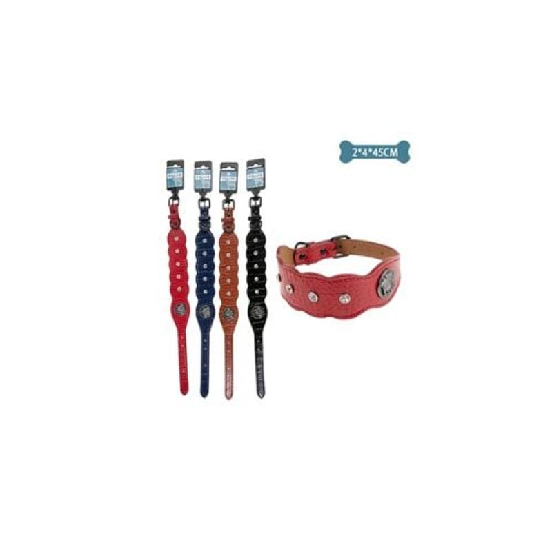 GENERICO - Collar PU Con Diamantes Color Aleatorio 2x4x45cm 12pcs