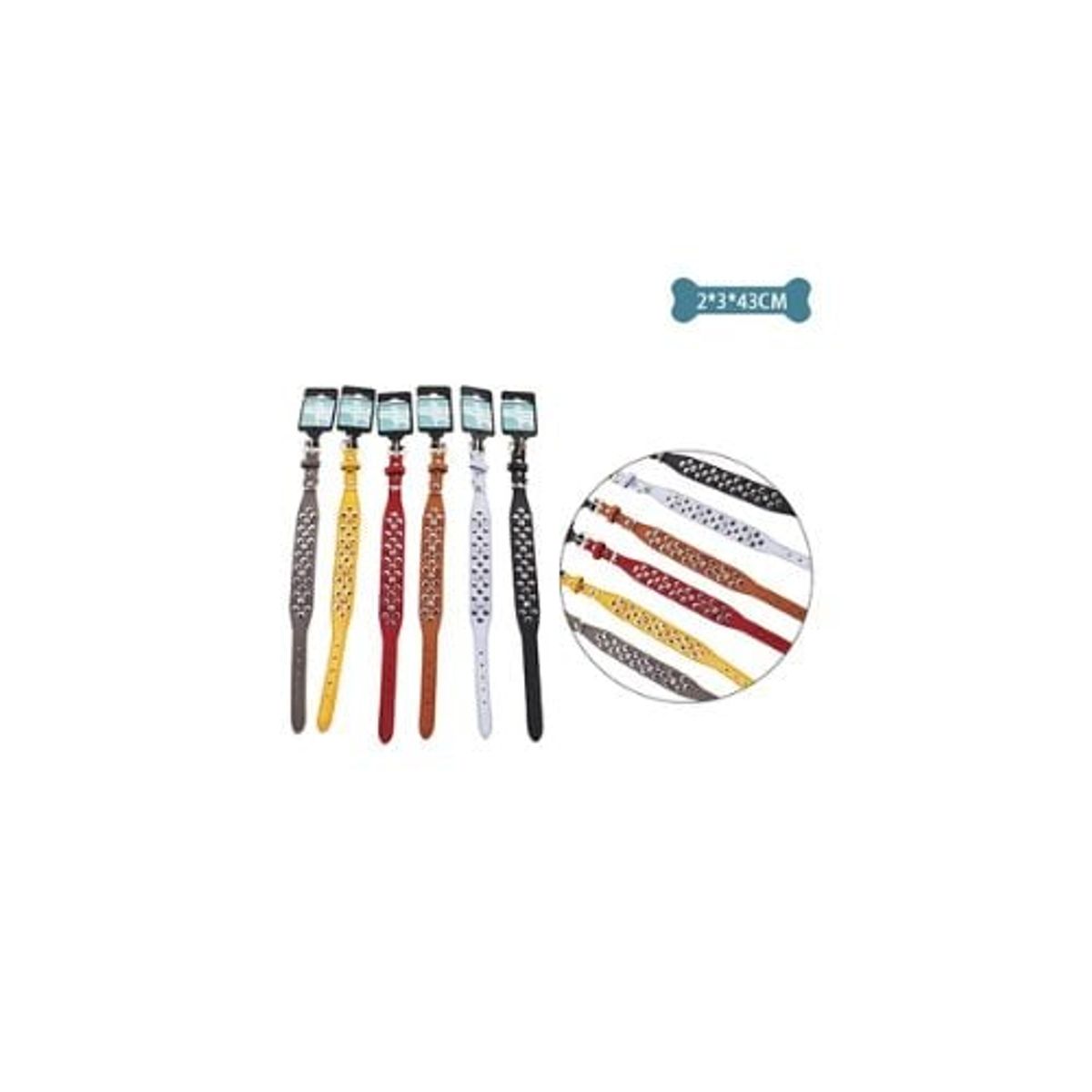 GENERICO - Collar PU Con Tachuelas Color Aleatorio 2x3x43cm 12pcs