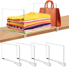 DEKANO - 4 Separadores Plástico Estantes Armarios Closet Ropa 29cm