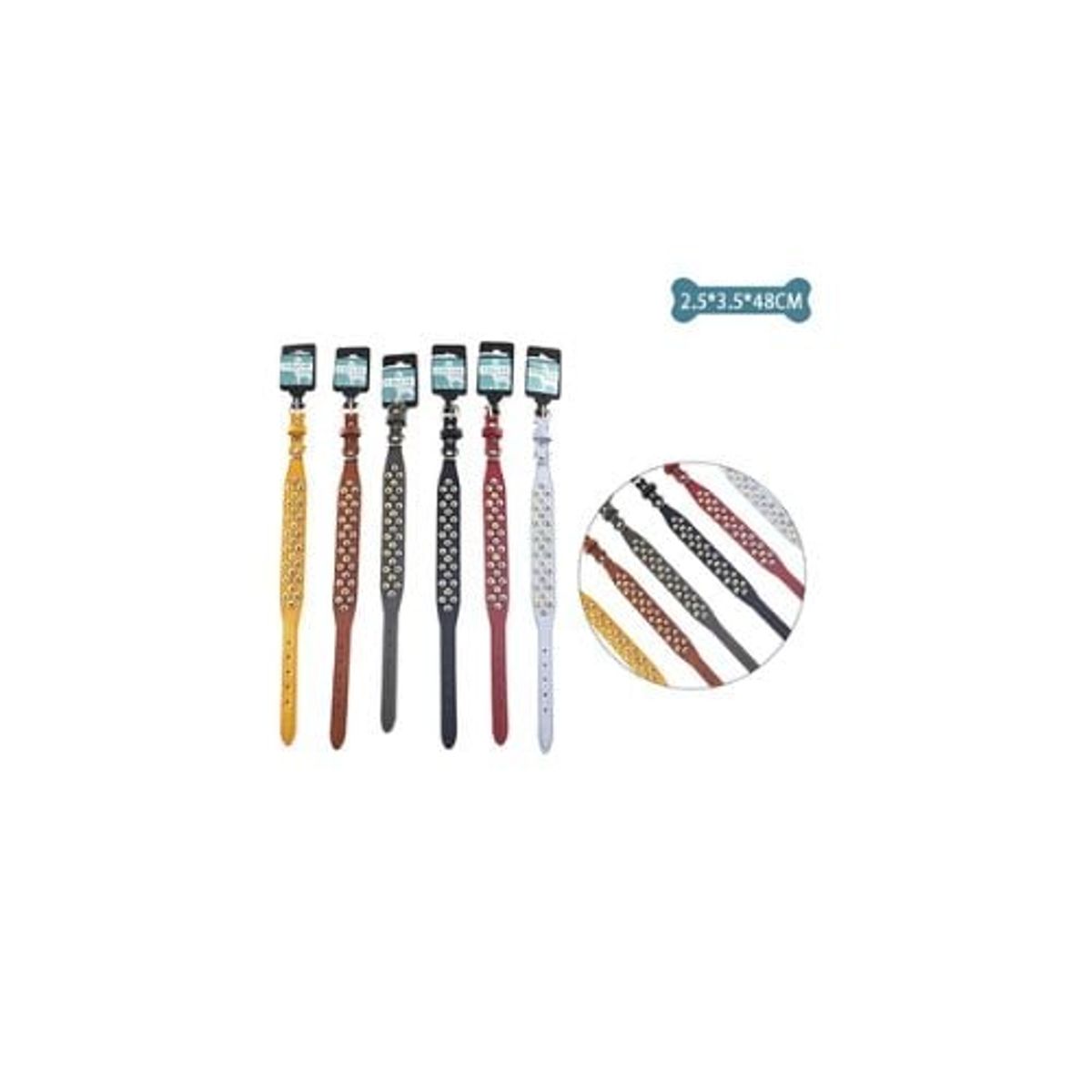 GENERICO - Collar PU Con Tachuelas Color Aleatorio 25x35x48cm 12pcs