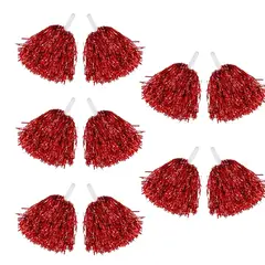 DEKANO - 10Plumeros Porristas Colores Pompones Fiestas Alianzas rojo