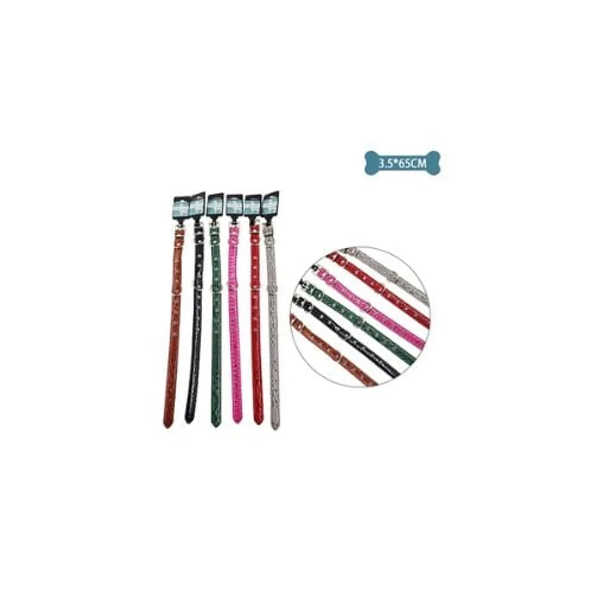 GENERICO - Collar PU Con Diamantes Color Aleatorio 35x65cm 12pcs