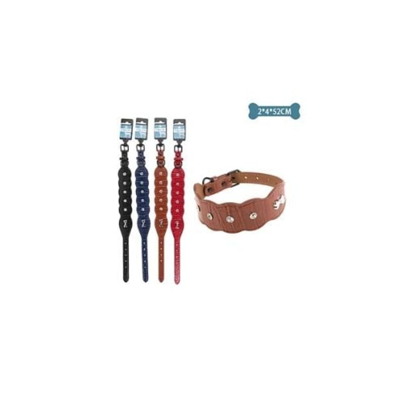 GENERICO - Collar PU Con Diamantes Color Aleatorio 2x4x52cm 12pcs