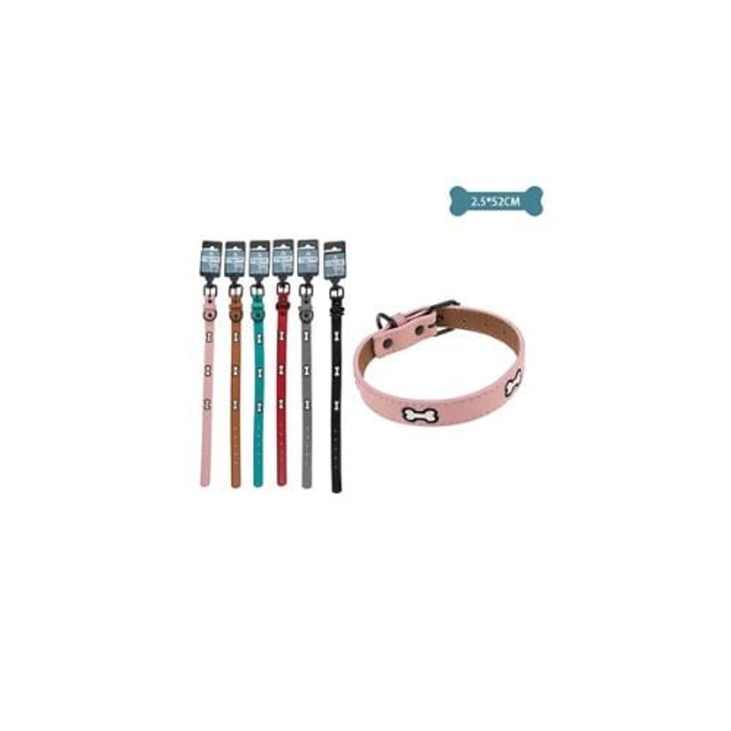 GENERICO - Collar PU Con Hueso Bordado 25x52cm 12pcs